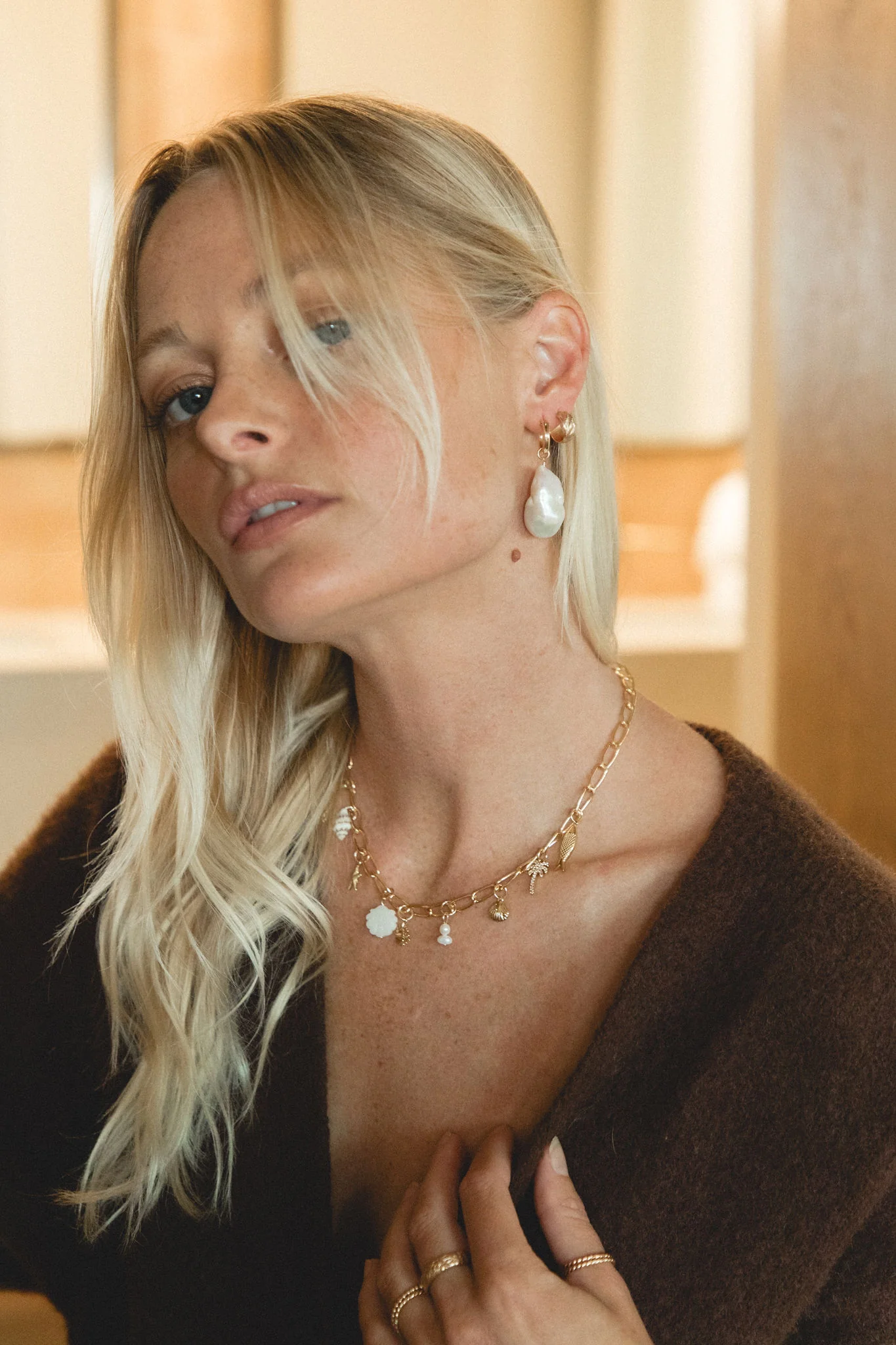Baroque Pearl Drop Earrings - Image 4