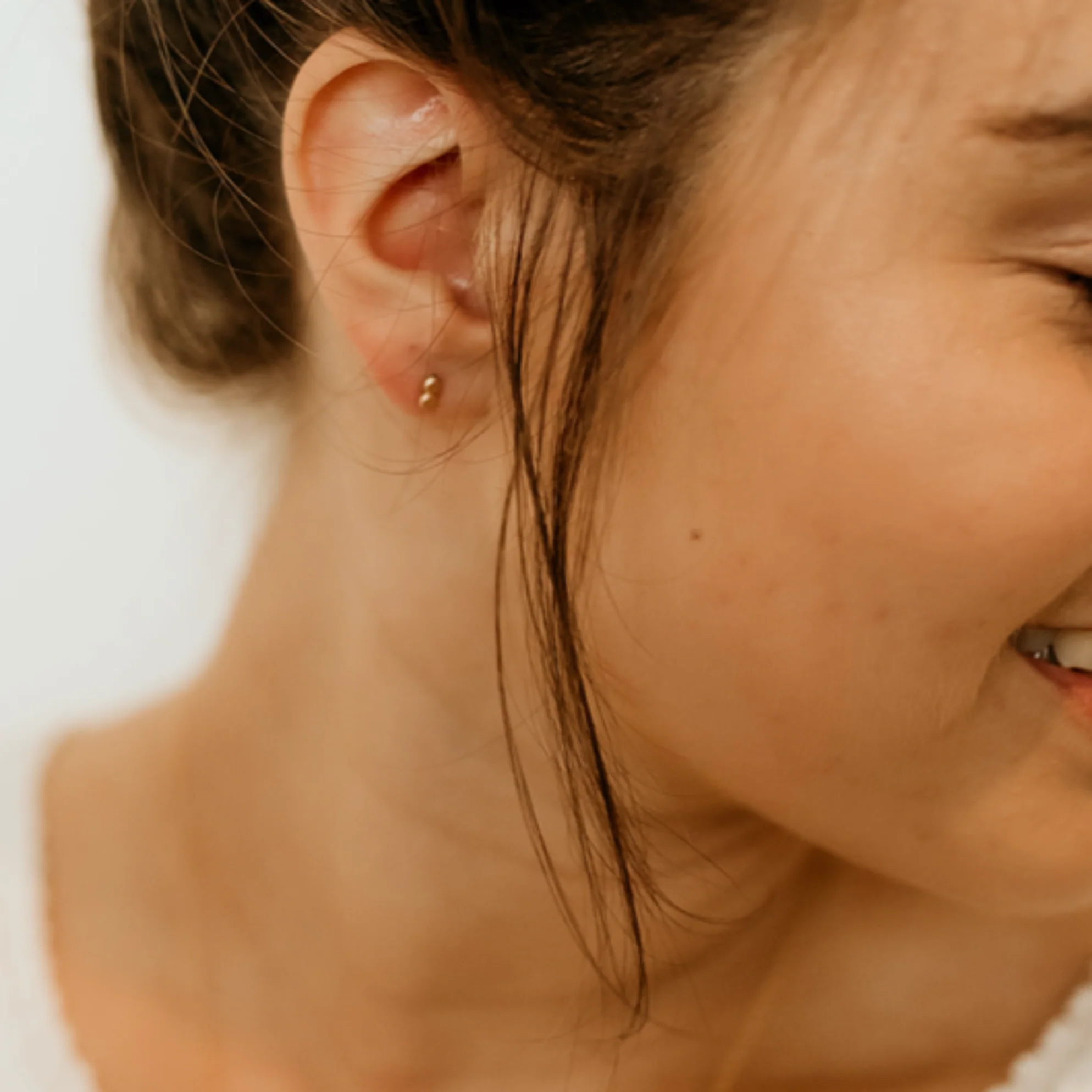 Beaded Gold Studs - Image 3