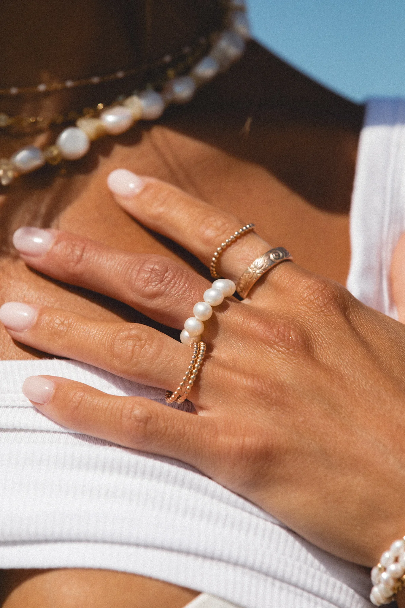 Elastic Pearl Ring - Image 8