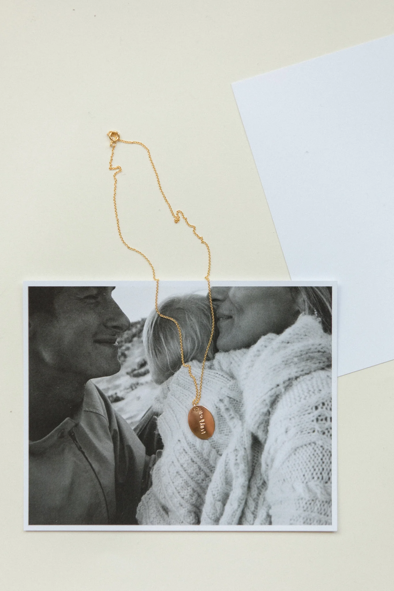 Engraved Handwriting Oval Necklace - Image 3