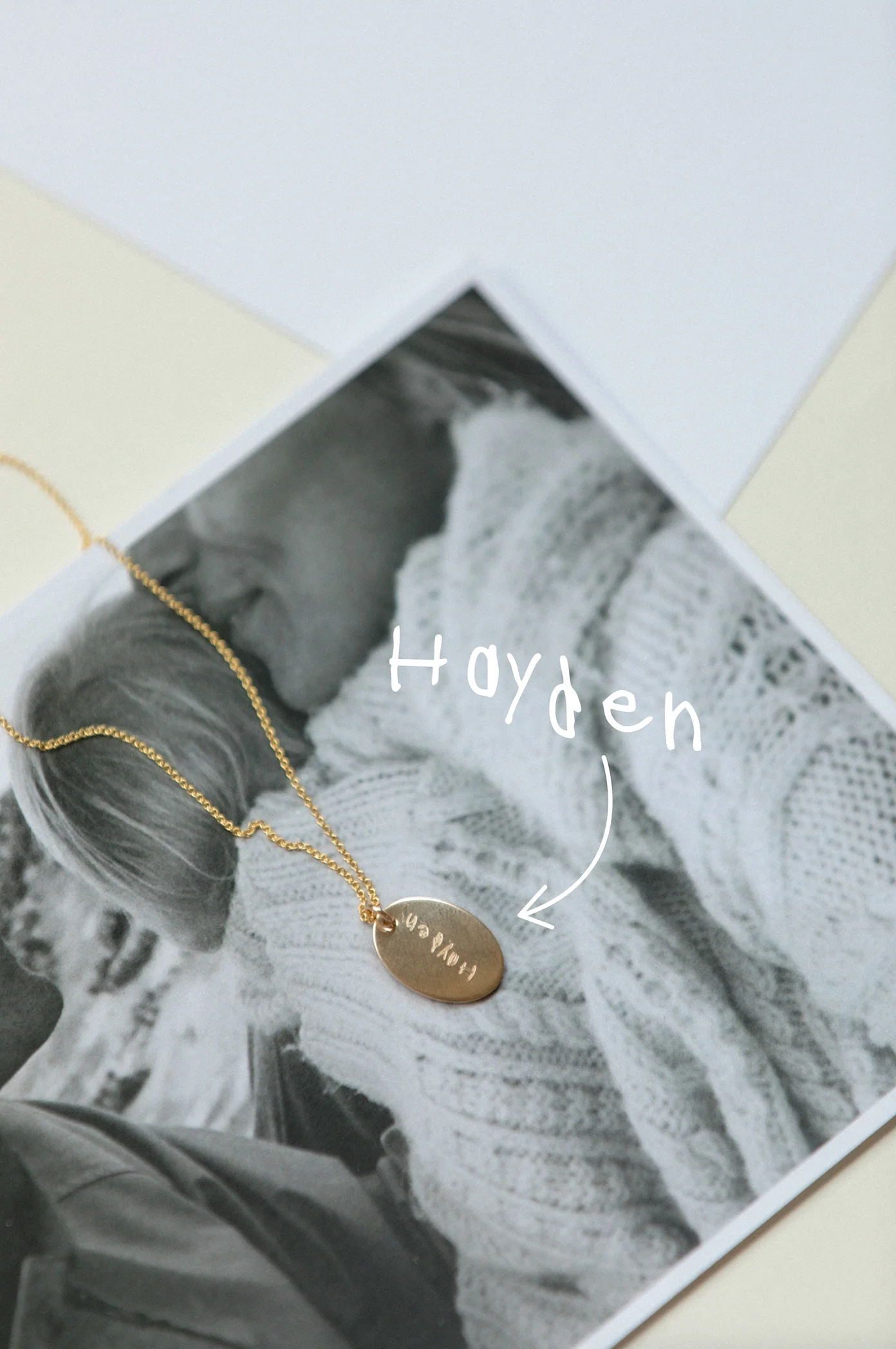 Engraved Handwriting Oval Necklace - Image 7