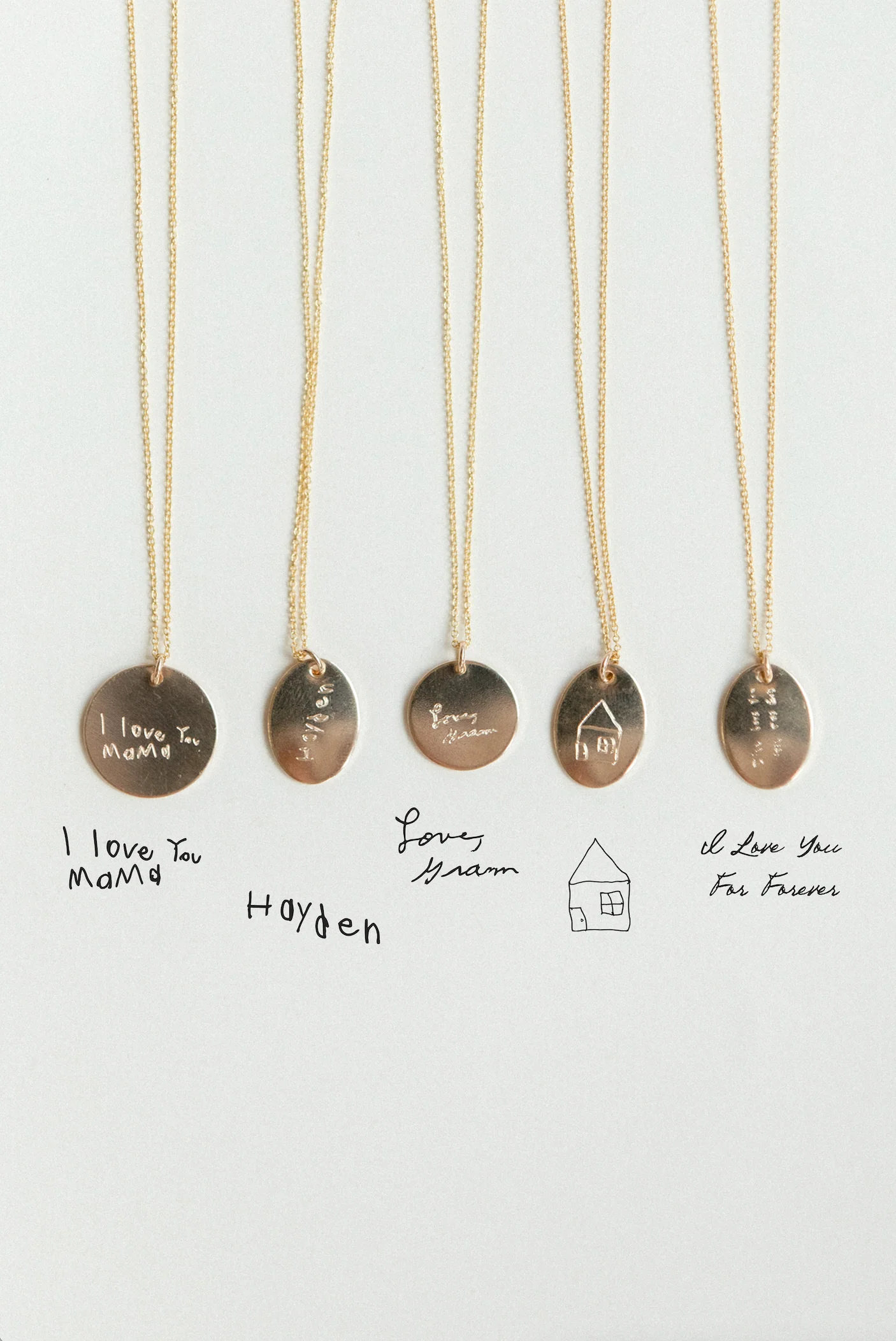Engraved Handwriting Oval Necklace - Image 8