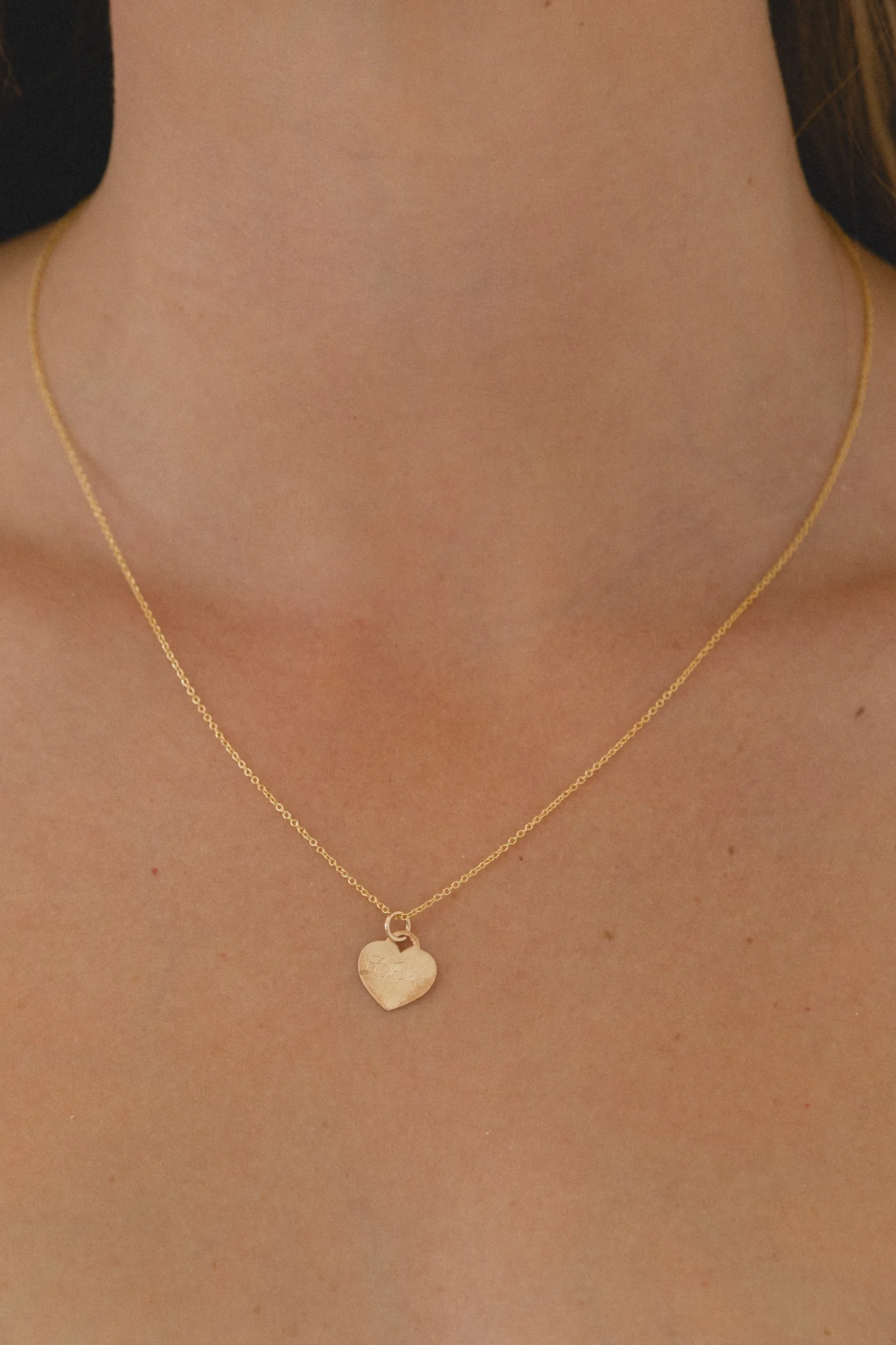 Heart Tag Gold Necklace - Image 3