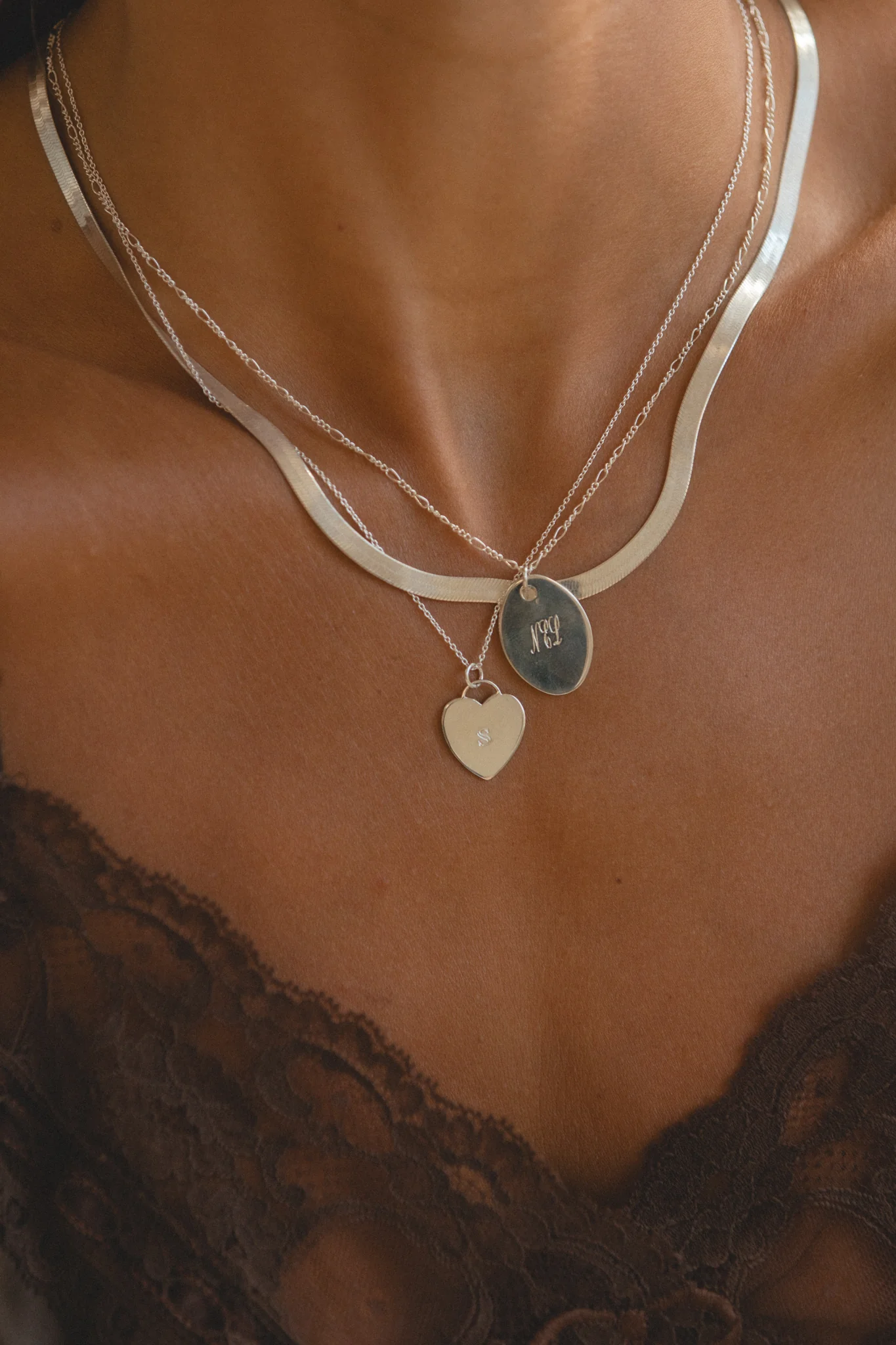 Heart Tag Silver Necklace - Image 3