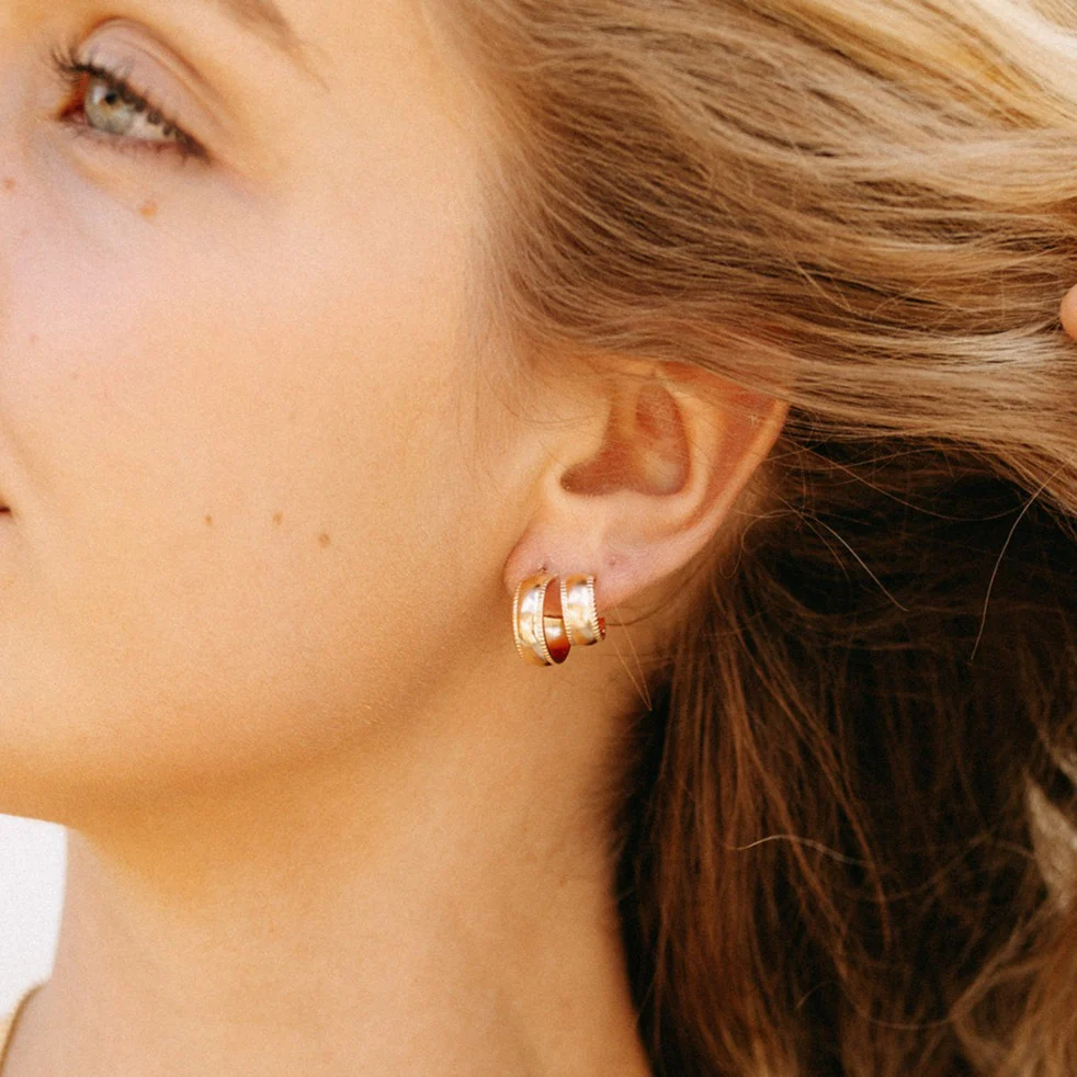Large Ribbed Earrings - Image 3