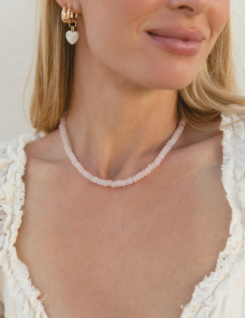 Light Pink Beaded Necklace - Image 3