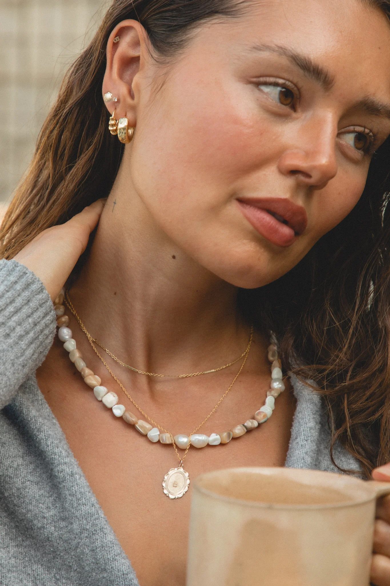 Mother Of Pearl Beaded Necklace - Image 10