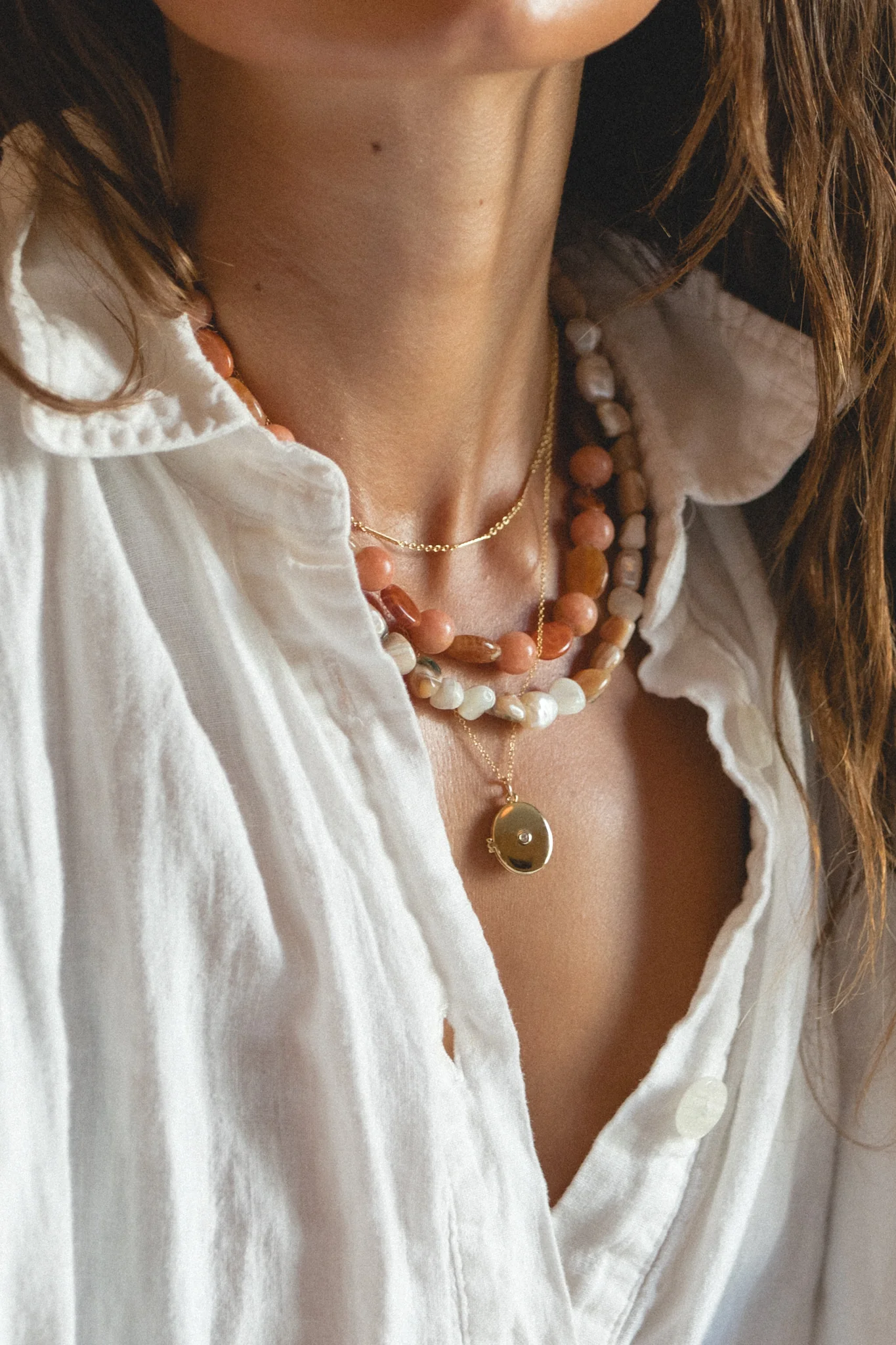 Mother Of Pearl Beaded Necklace - Image 12