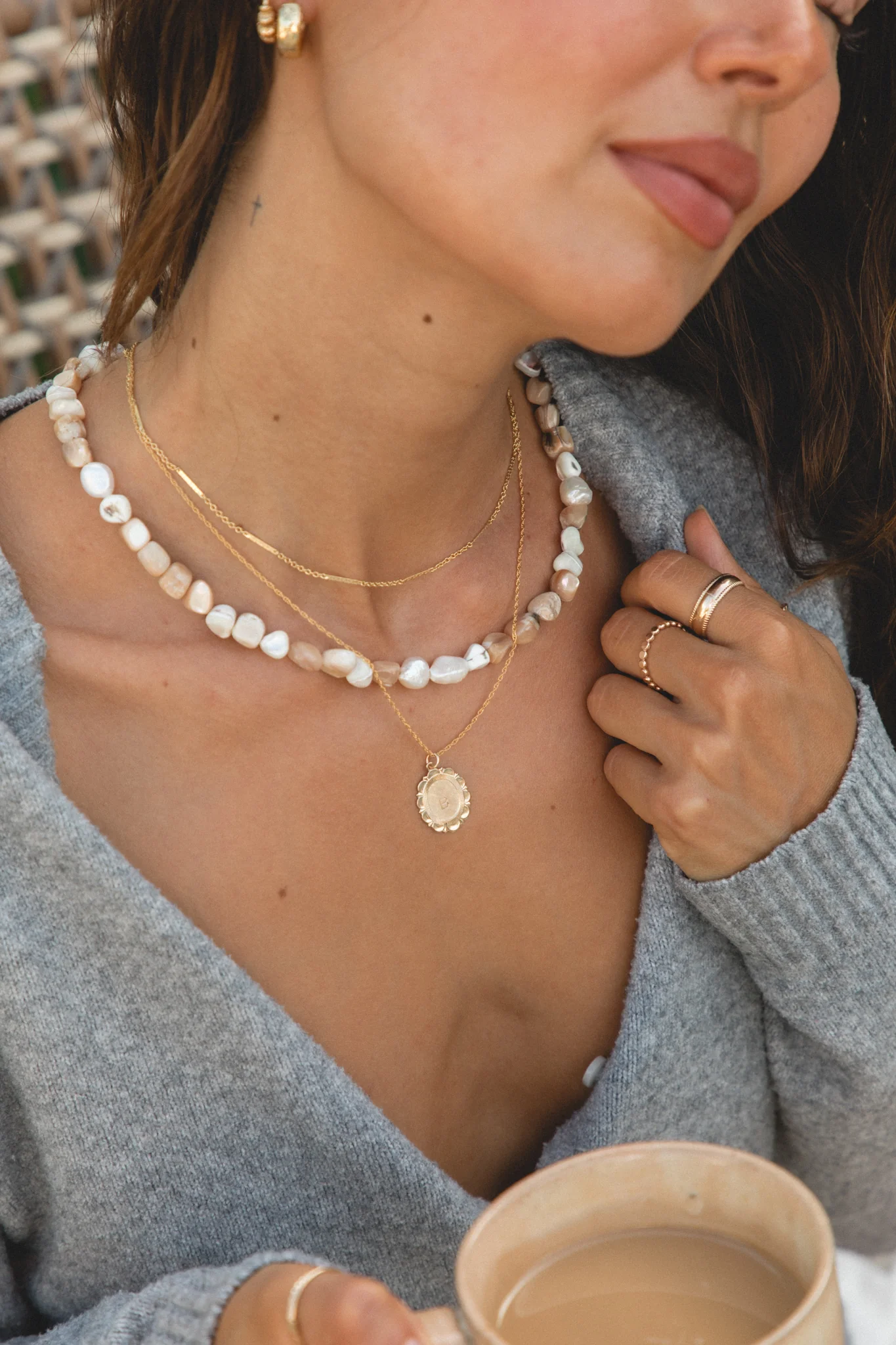 Mother Of Pearl Beaded Necklace - Image 13
