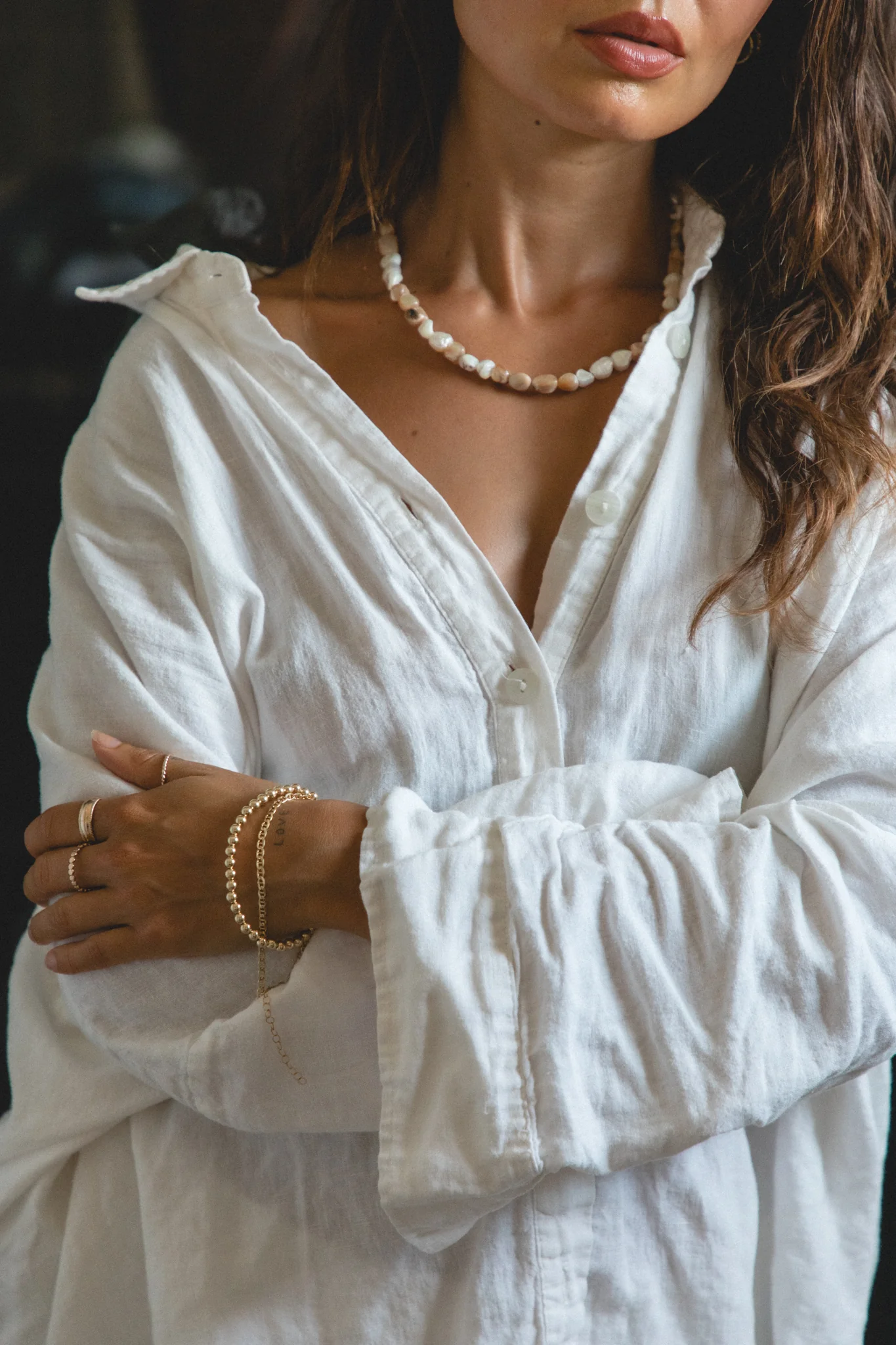 Mother Of Pearl Beaded Necklace - Image 14