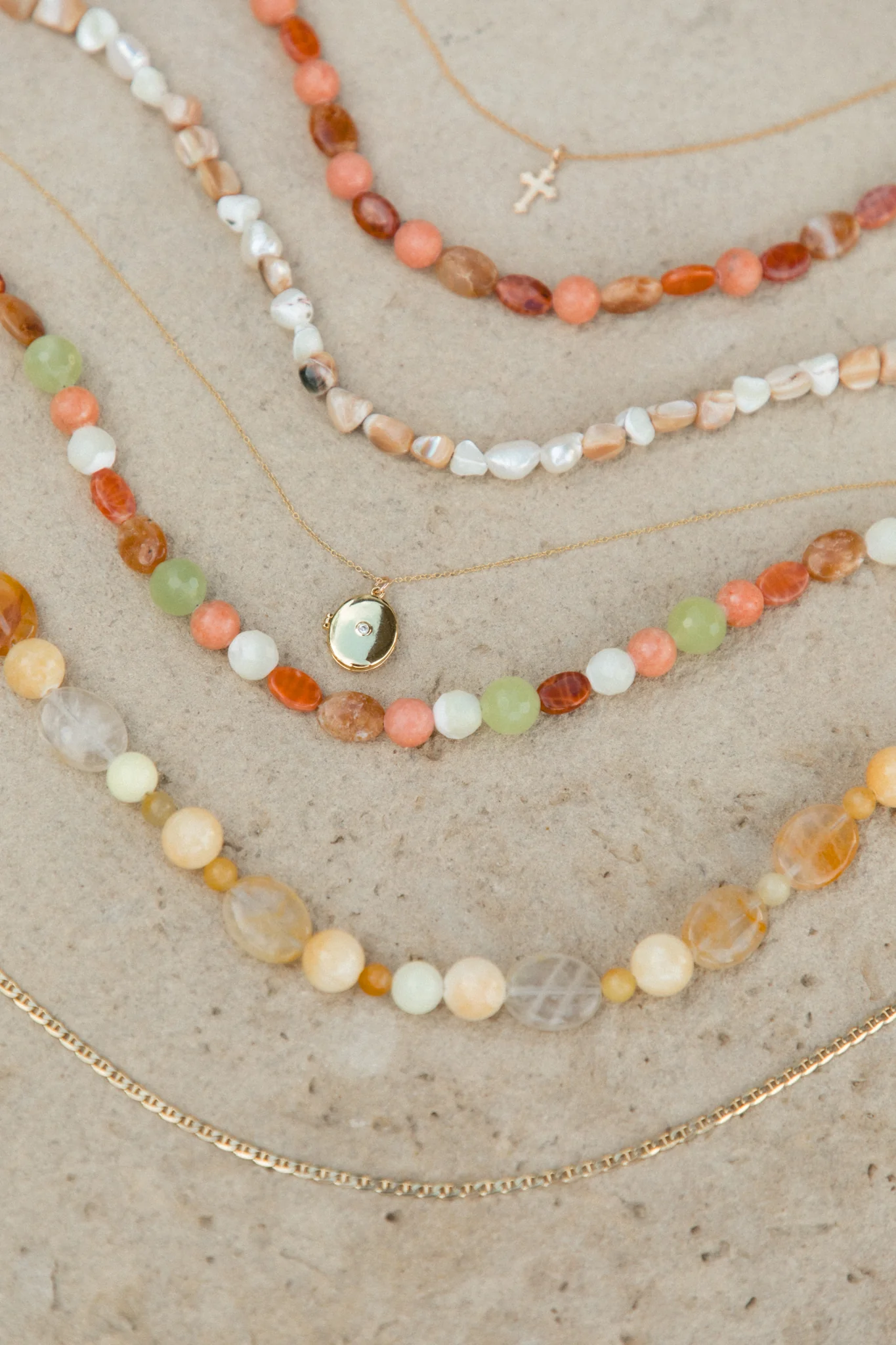 Mother Of Pearl Beaded Necklace - Image 3