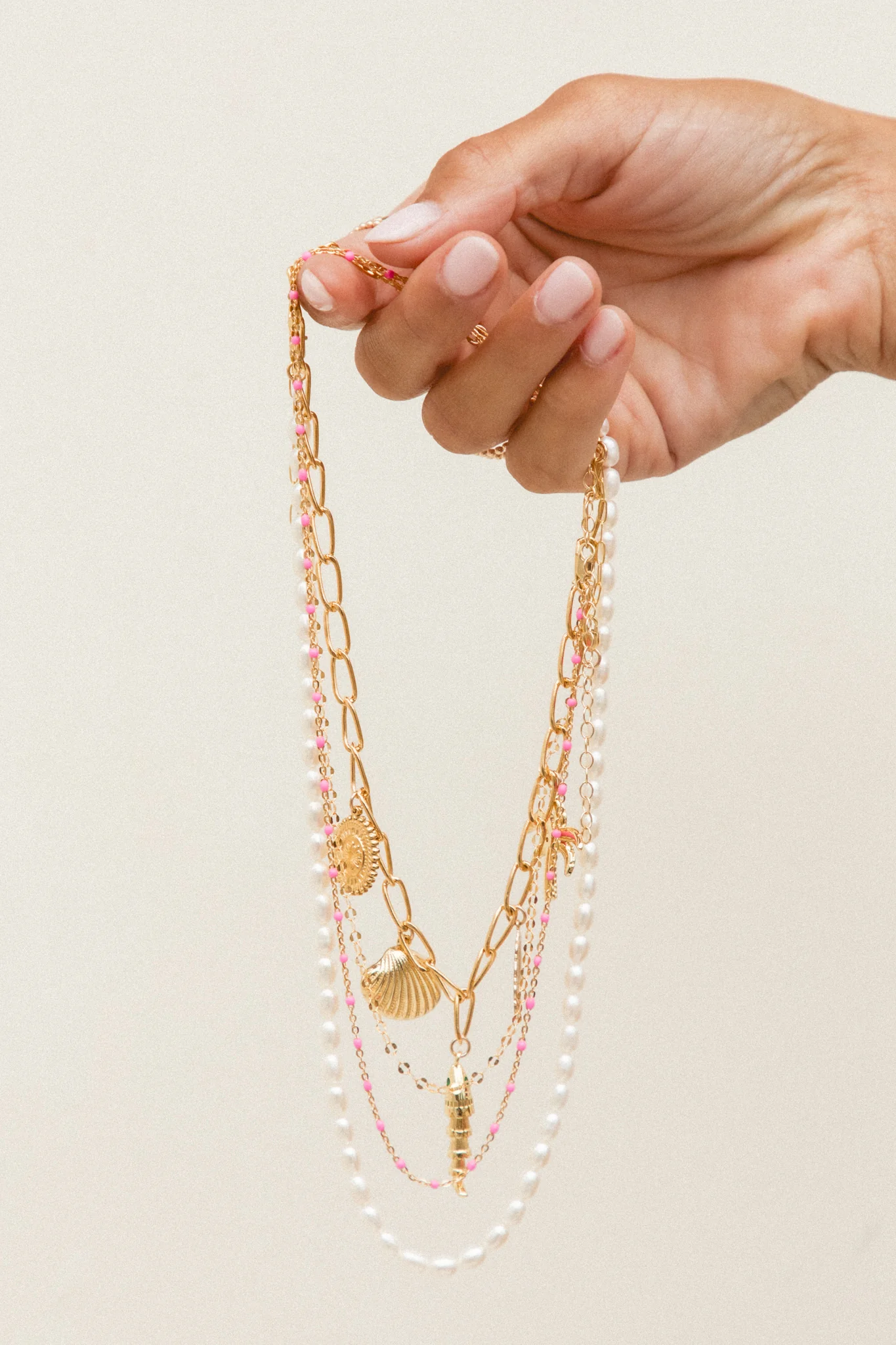 Pink Enamel Necklace - Image 6