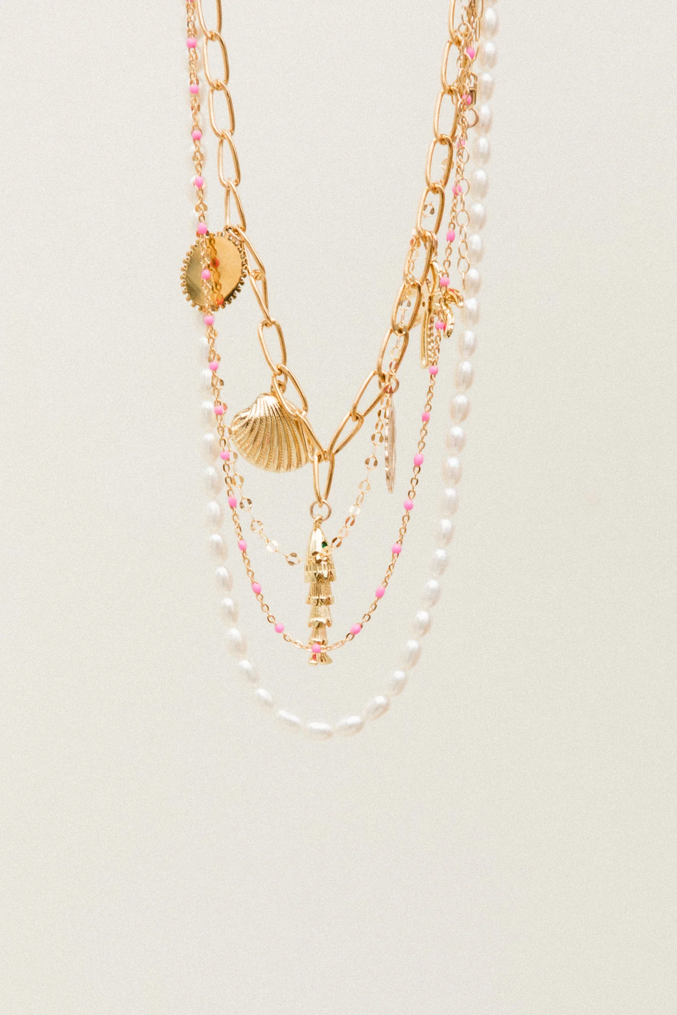 Pink Enamel Necklace - Image 8