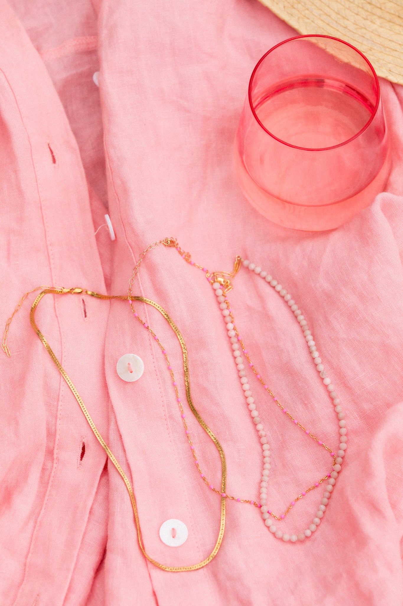Little's Pink Enamel Necklace - Image 3