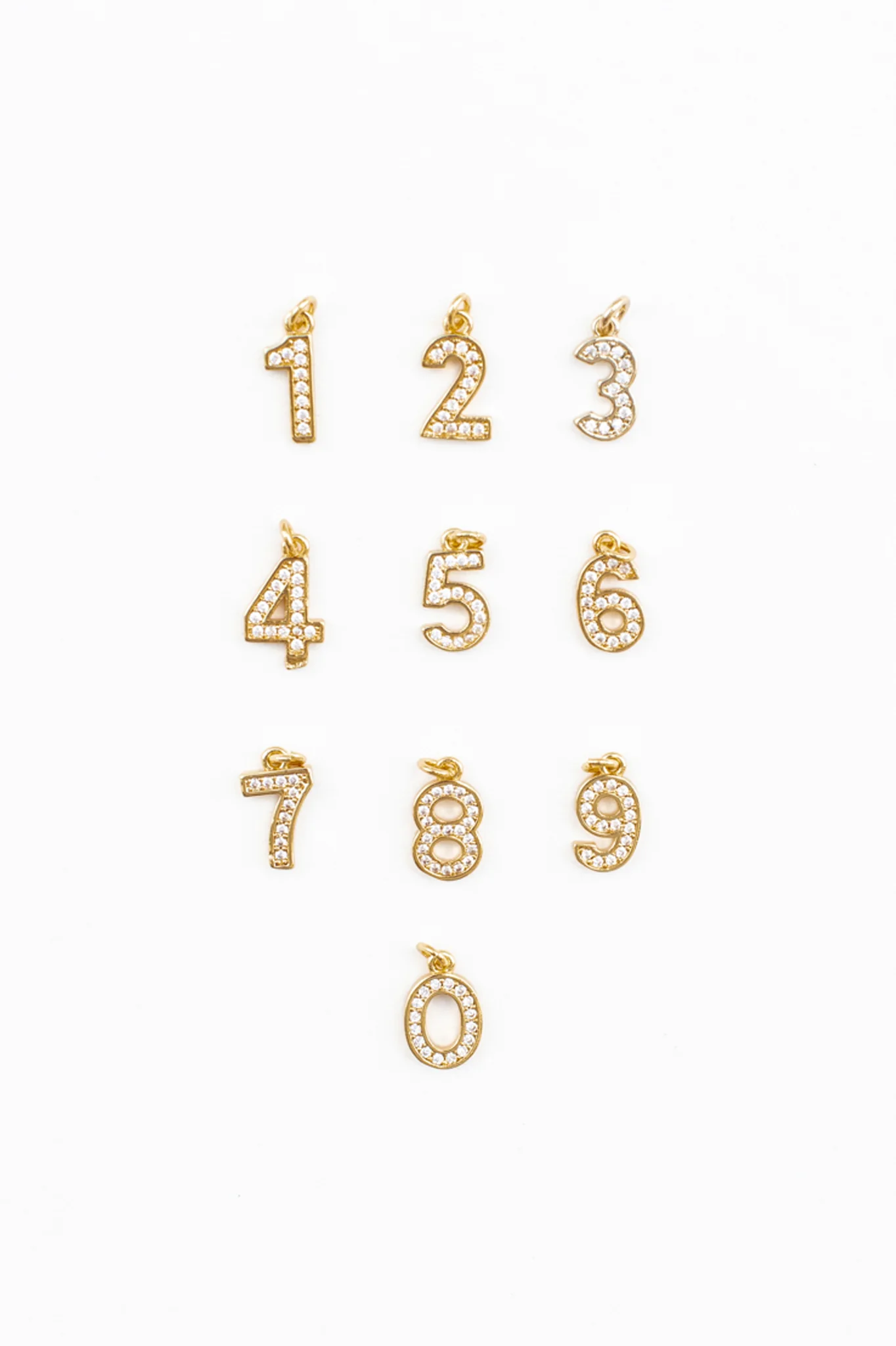 Rhinestone Number Charm