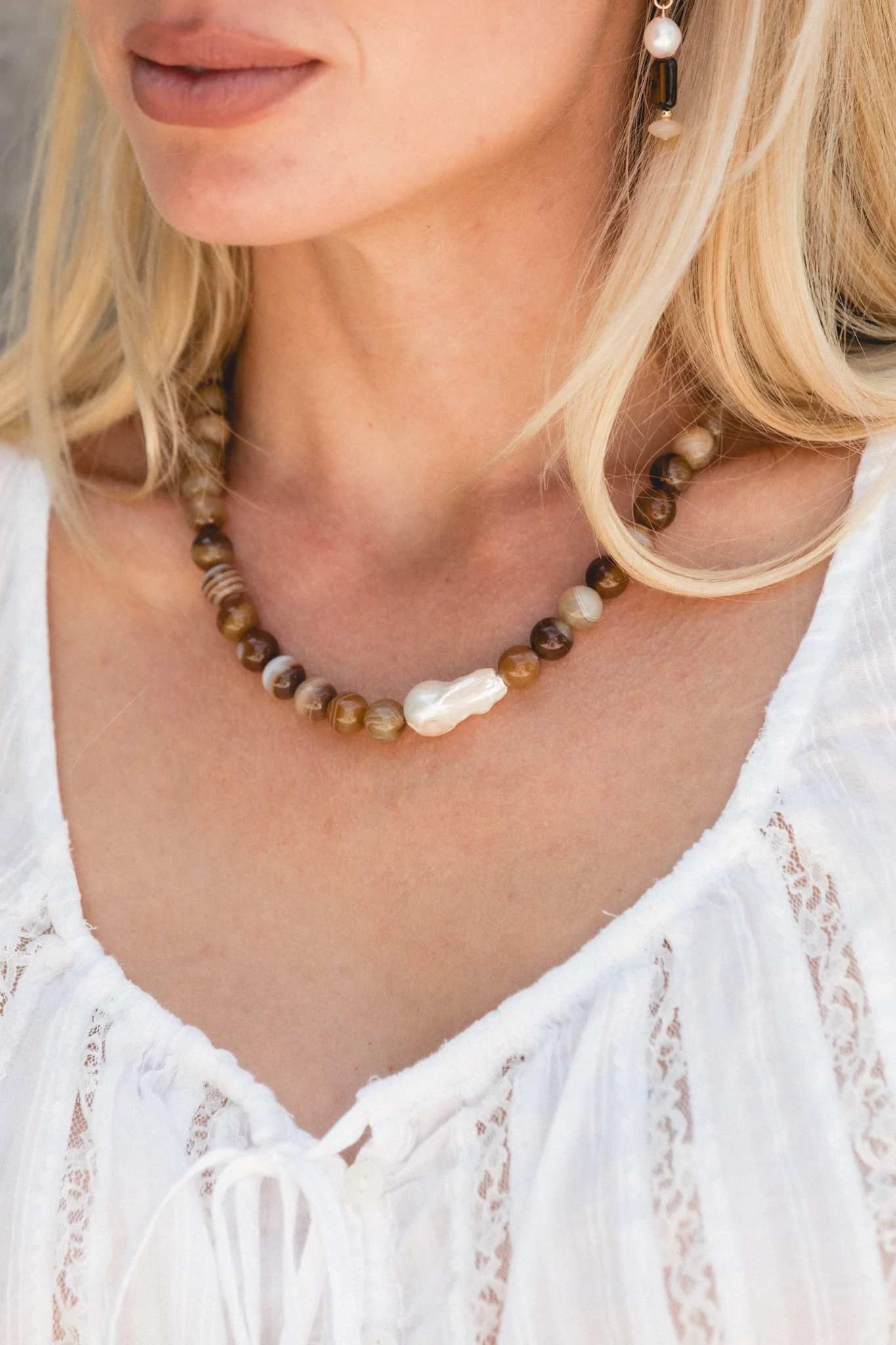 Amber Coast Beaded Necklace - Image 6
