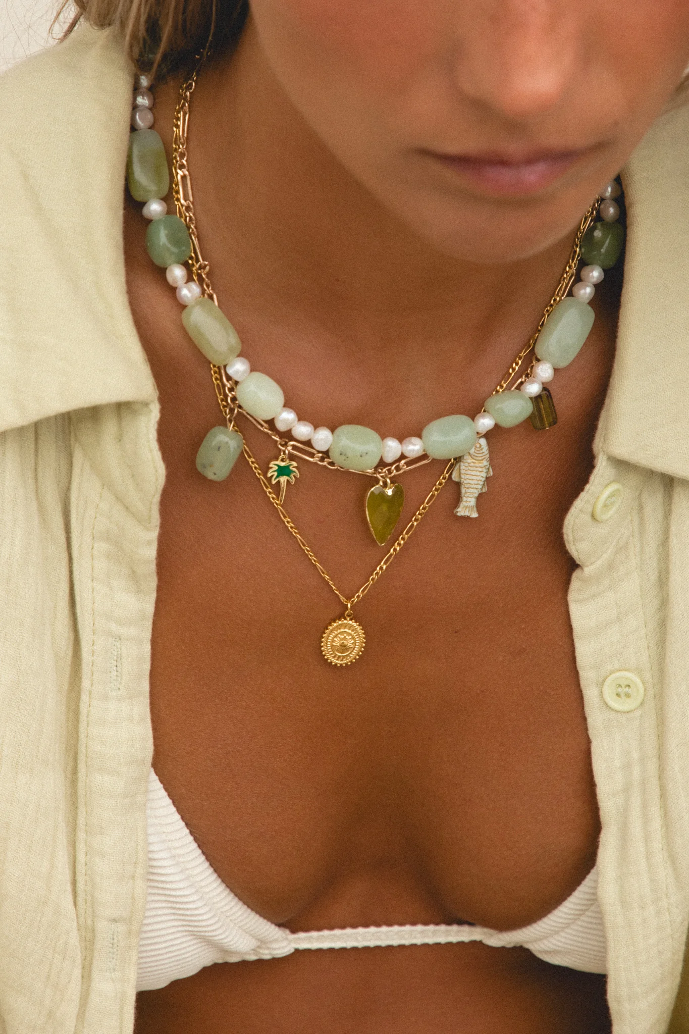 Sea Foam Beaded Necklace - Image 10