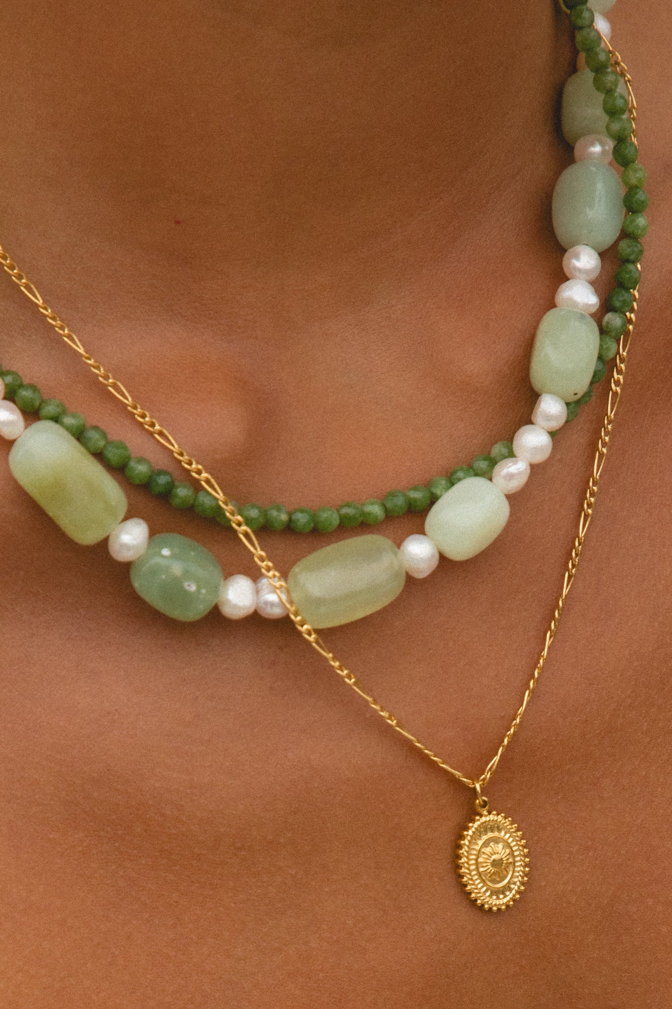 Sea Foam Beaded Necklace - Image 4