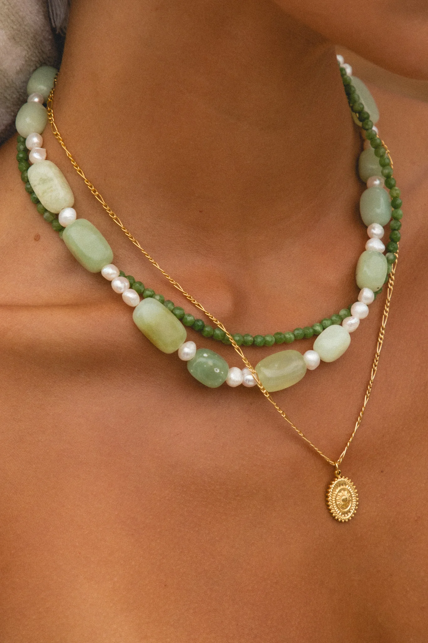 Sea Foam Beaded Necklace - Image 6