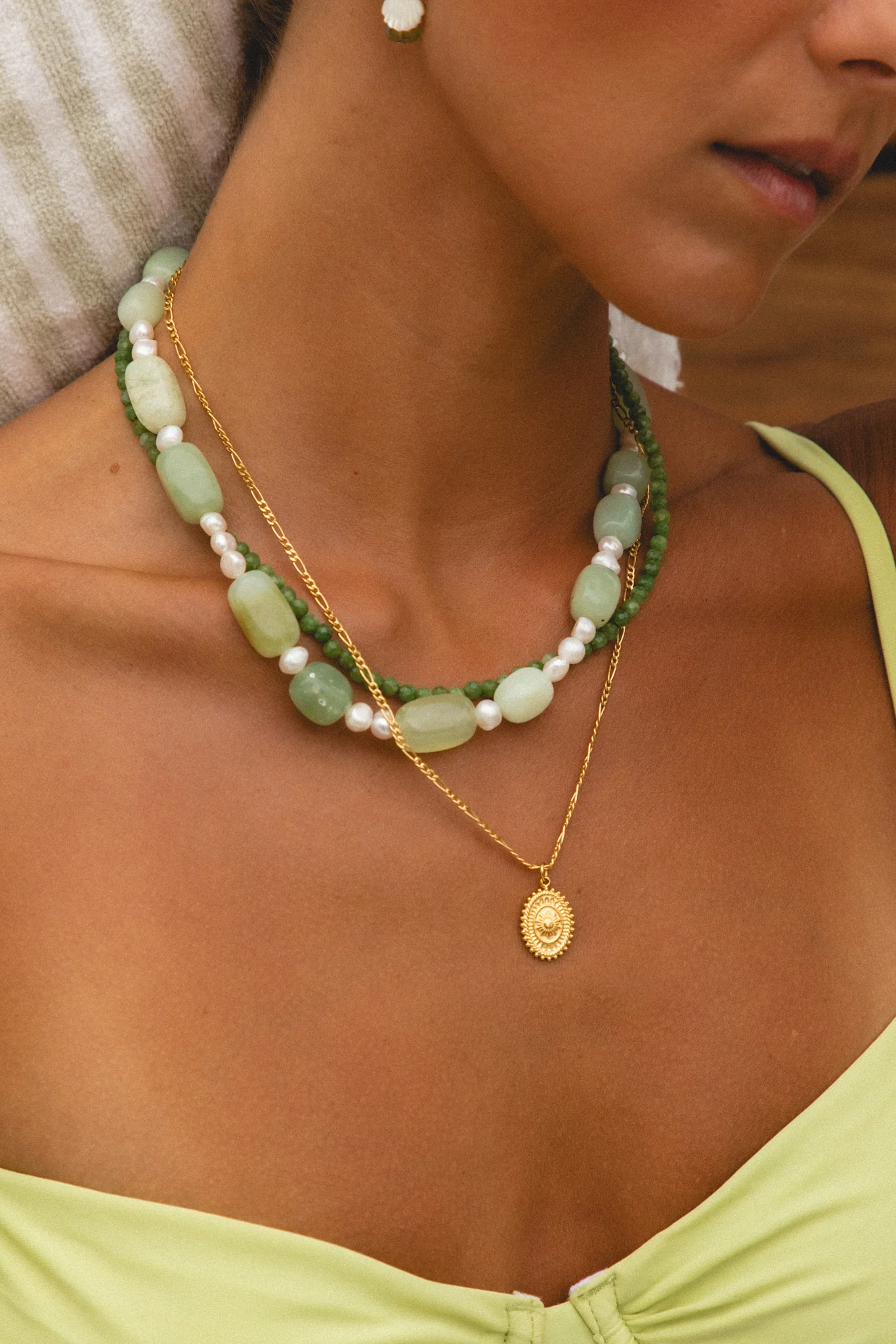 Sea Foam Beaded Necklace - Image 8