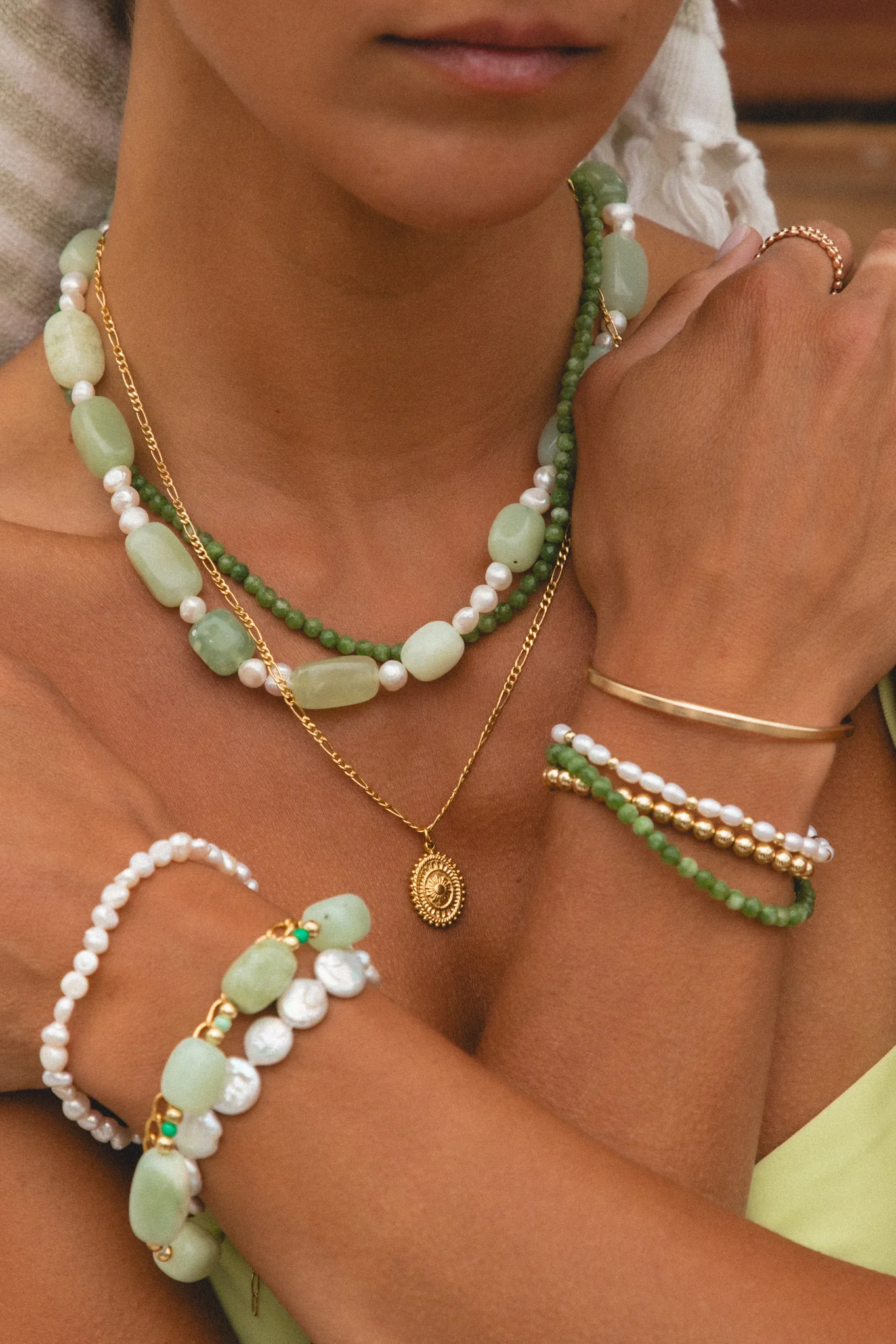 Sea Foam Beaded Necklace - Image 9