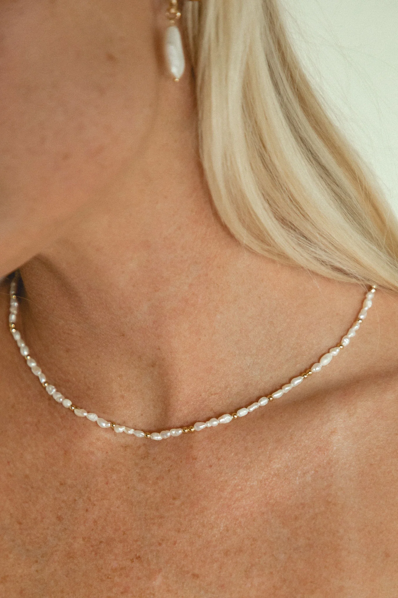 Small Golden Hour Pearl Necklace