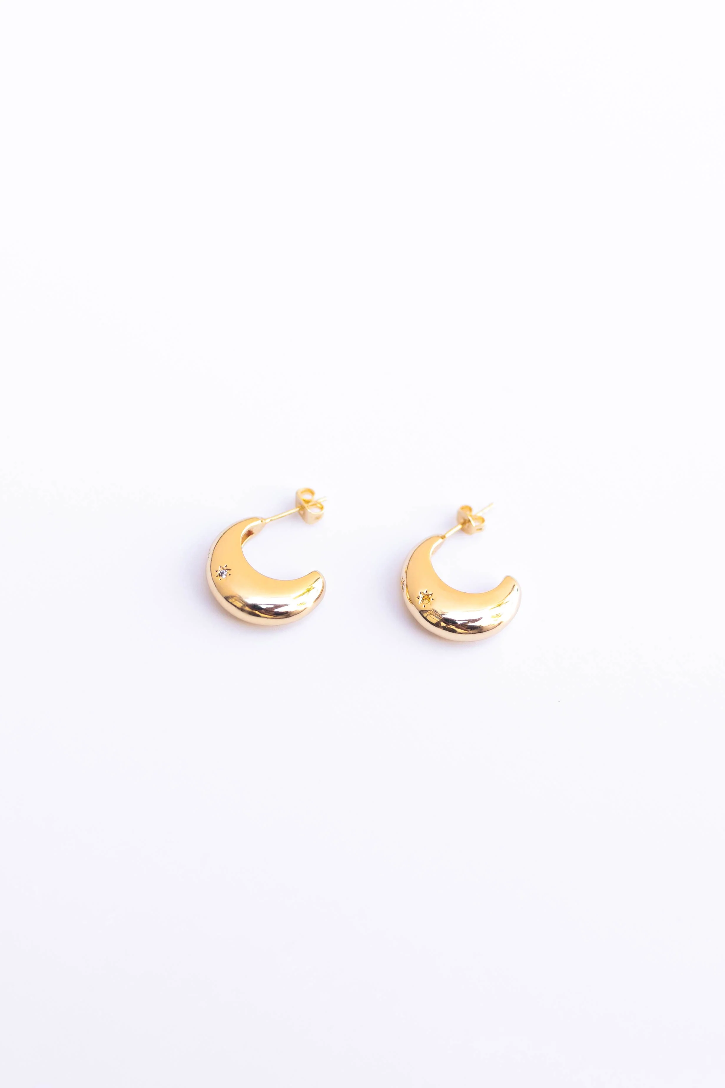 Starlit Crescent Hoops