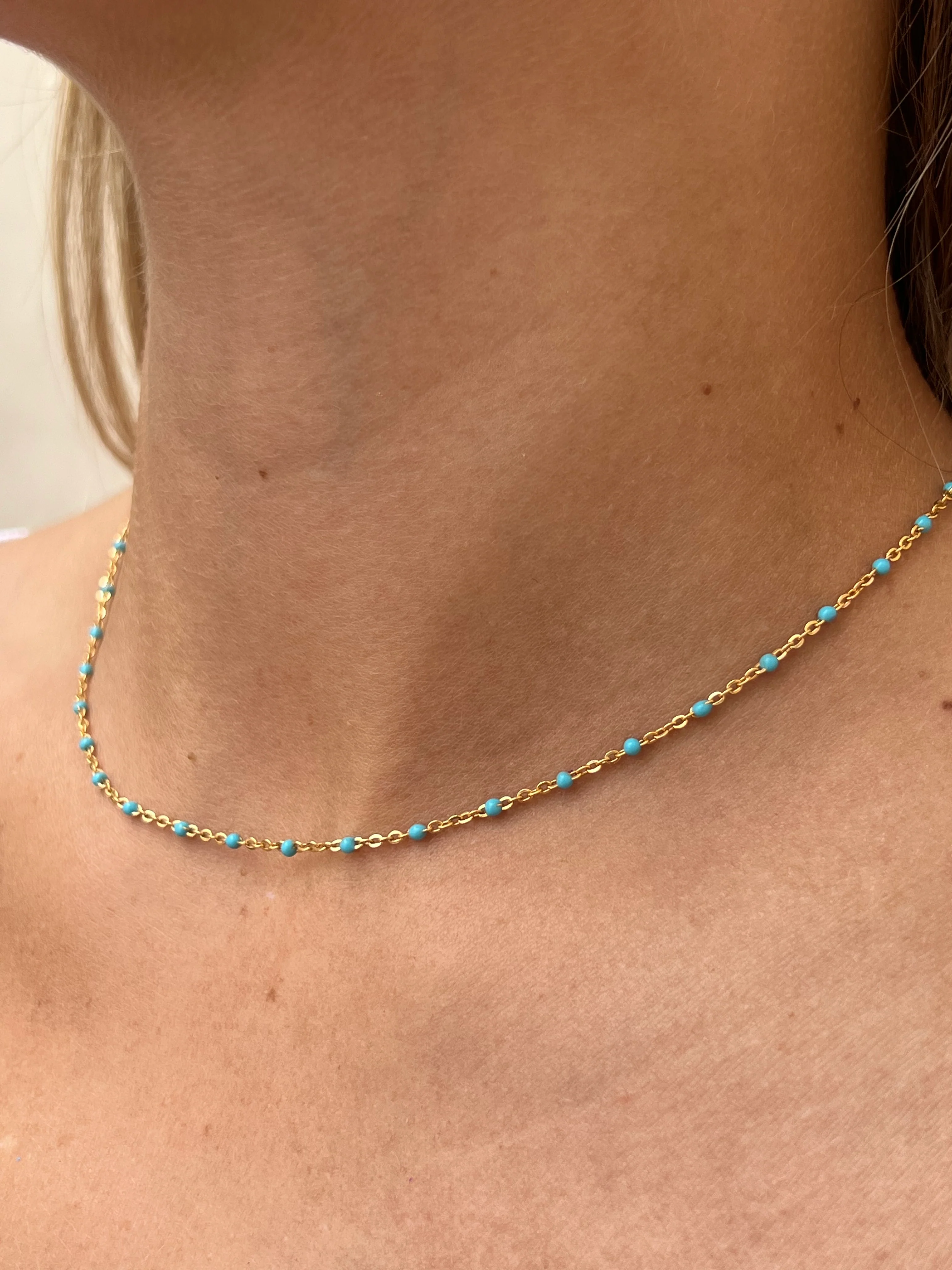 Gold Enamel Necklace - Image 2