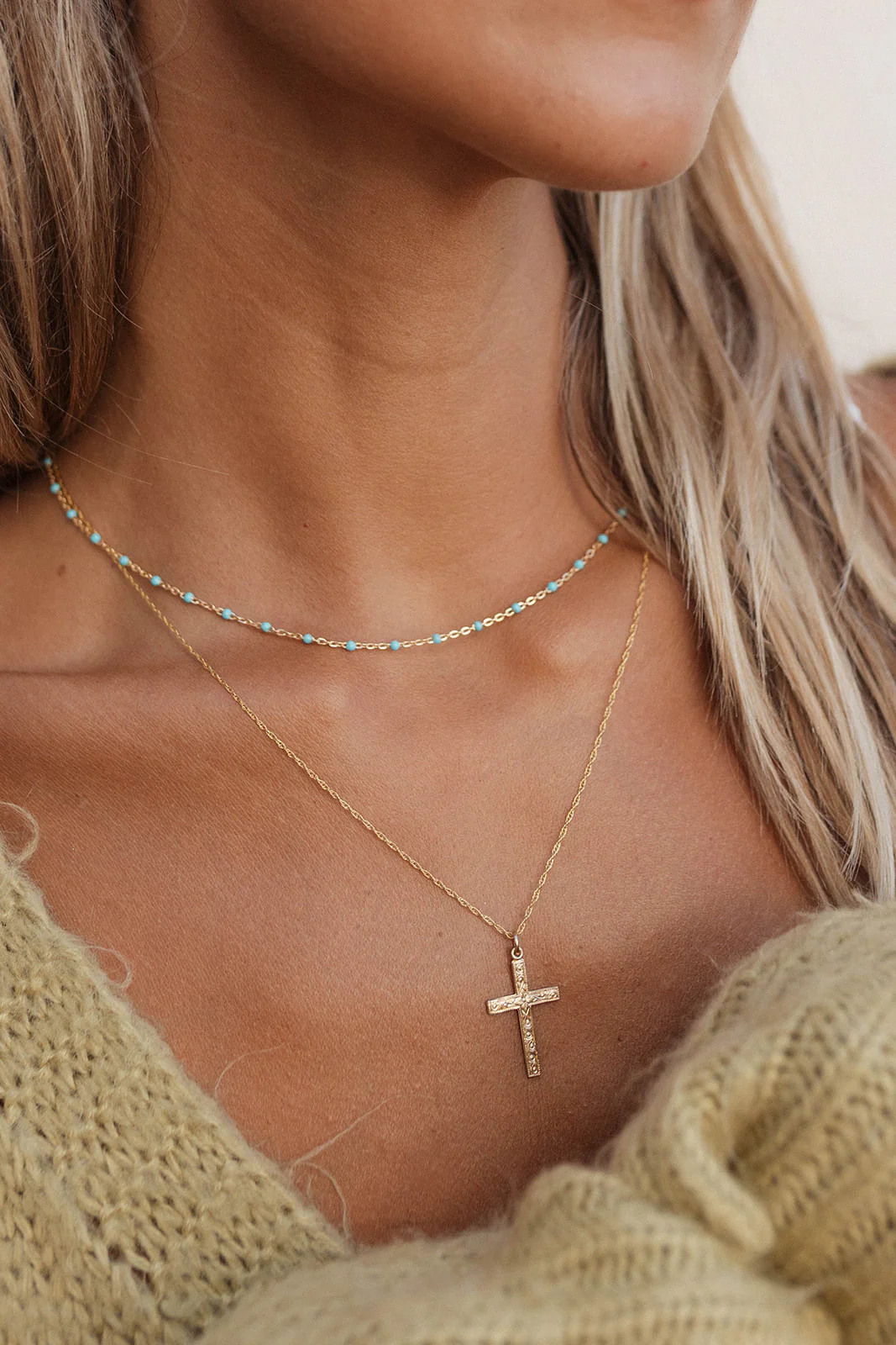 Gold Enamel Necklace - Image 3