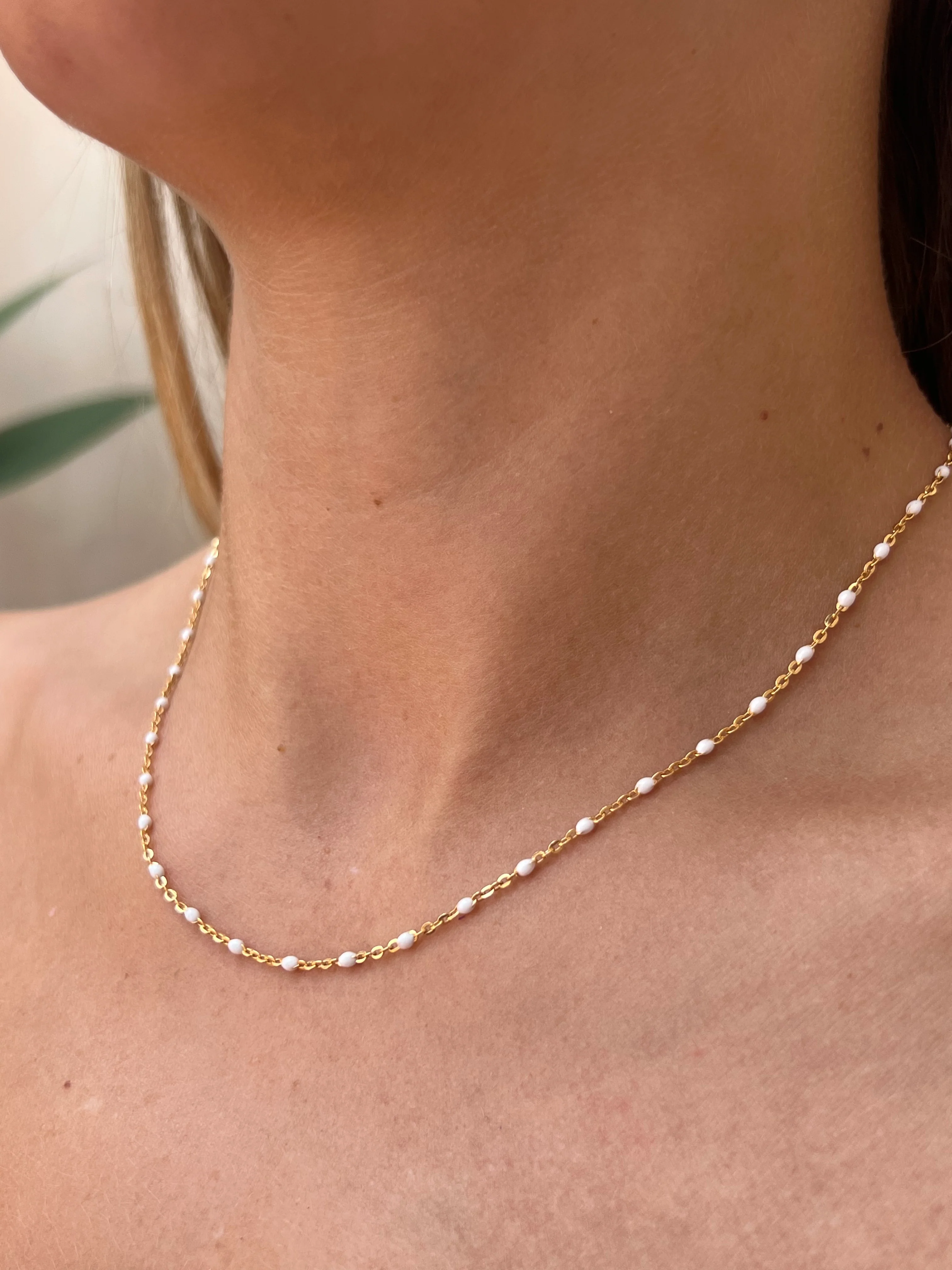 Gold Enamel Necklace - Image 8