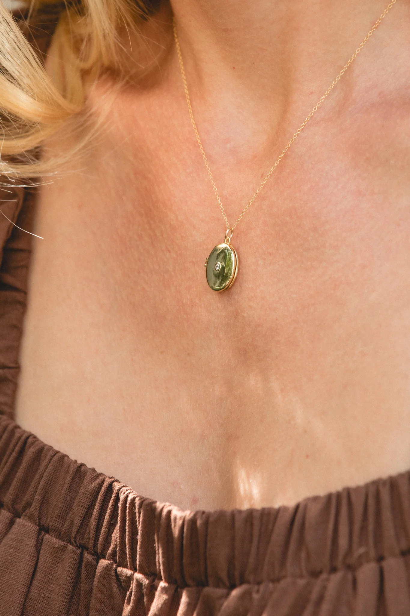 Rhinestone Oval Locket - Image 3