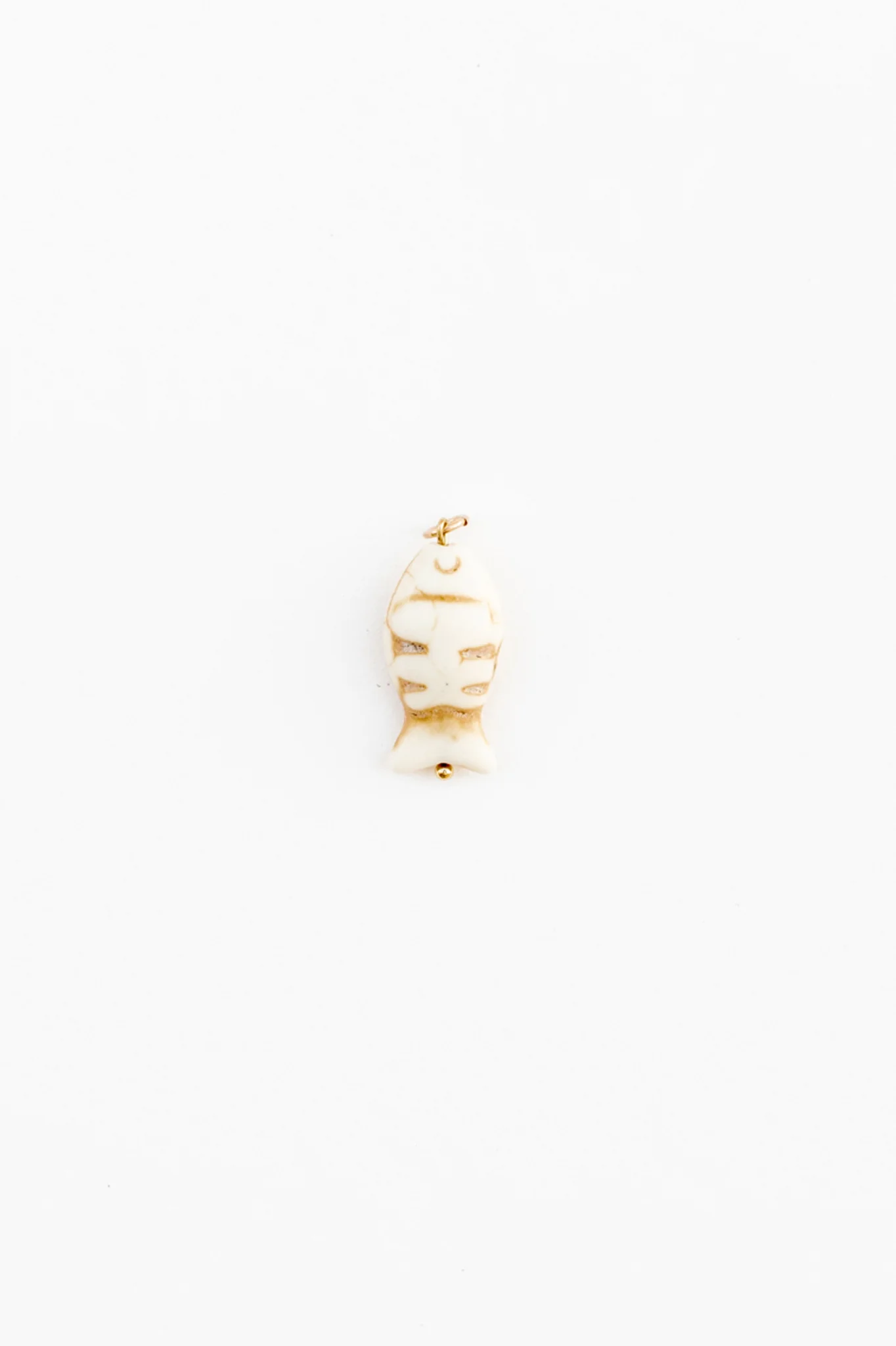 White Beaded Fish Charm